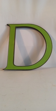 Brass enamel letter D sign