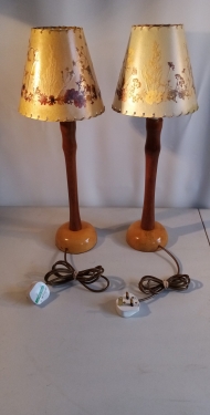 Wood table lamps – Pair